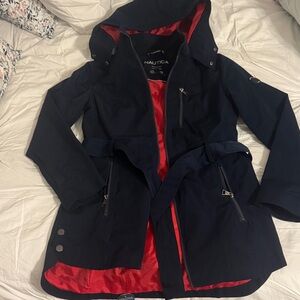 Nautica Women's Navy Blue Coat water resistant Size small, NWT